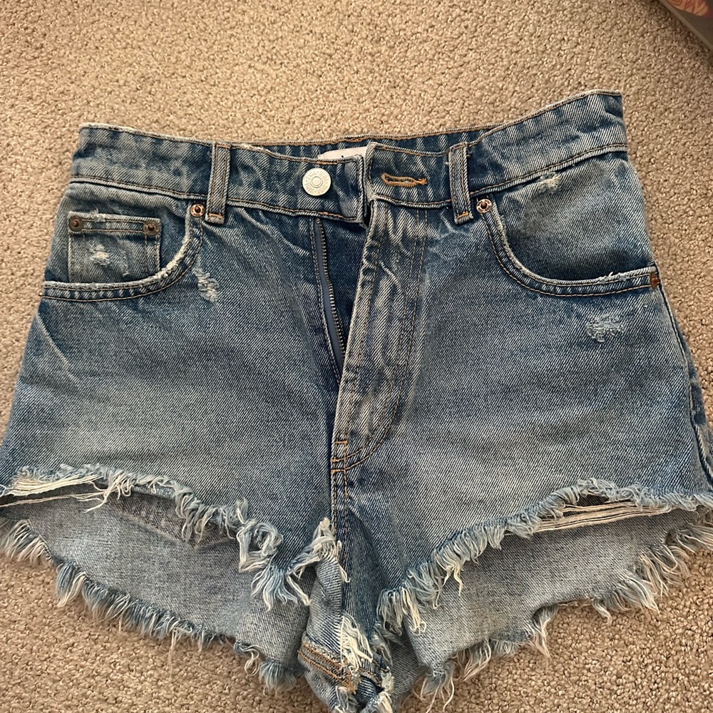 Denim Blue Women's Distressed Shorts